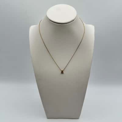 Golden Tone Clear Stones Letter A S.Steel Necklace