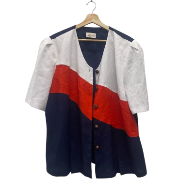 Mirrors Melbourne Vintage Womens  Size 20 Jacket Navy Blue / Red / White 