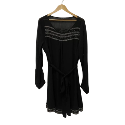 City Chic Womens  Size M Long Sleeve Dress Black  