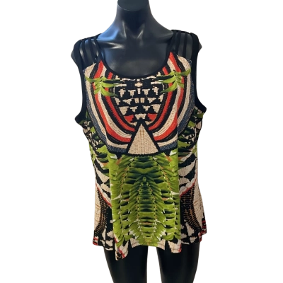 Hale Bob Cabana Womens  Size XL Short Sleeve Top Pattern 