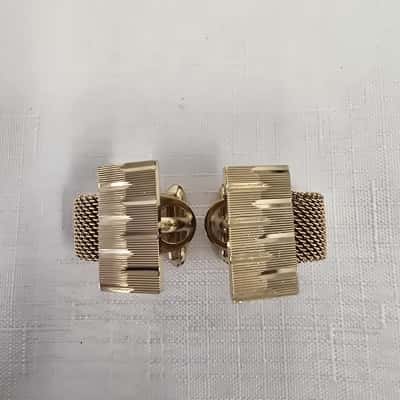 Men's Gold Tone Rectangular Cufflinks 