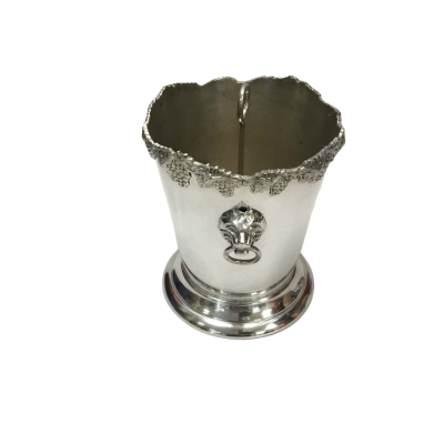 Saracen Silver Plated Lion Heads Ice Bucket Reproduction With Insert 