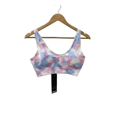  Bo+Tee Womens  Size M  Cream / Pink / Blue Tie Dyed Sports Crop Top