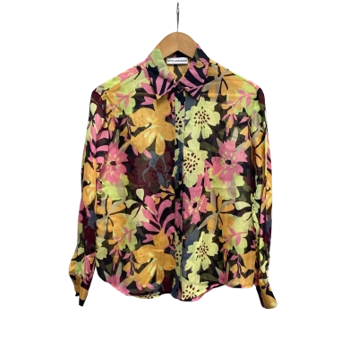 Attac And Barn Women's  Size M Long Sleeve Shirt Floral / Green / Pink  