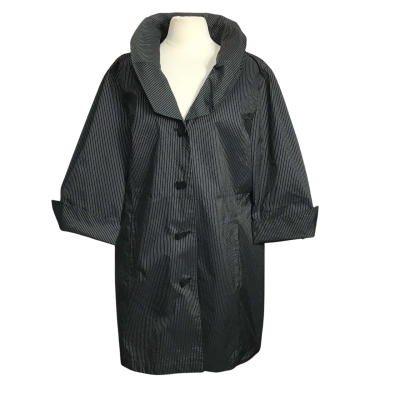 Maggie T Light Weight Button Up Pin-Striped Jacket