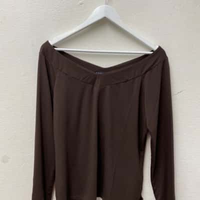 Paula Ryan Womens  Size XL Long Sleeve Top Brown 