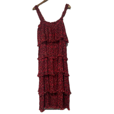 Ganni Womens Dress Size 38 Floral / Red 