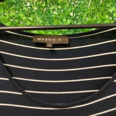 Maggie T Womens  Size 2 Casual Dress Blue / White 