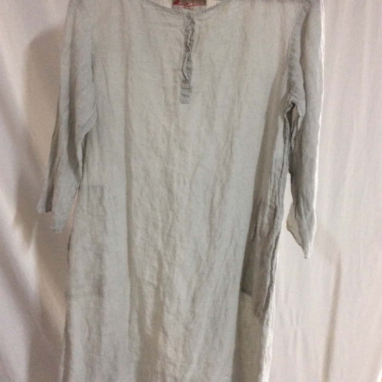 drawstring linen dress UMARMUNG Ultra Fine Merino Wool Drawstring Waist Dress in Ivory Ivory / 36 main image 0