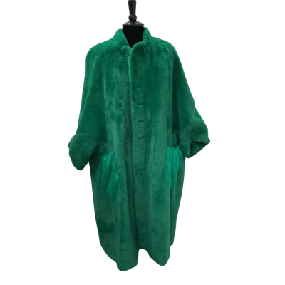 Nerazzuri Teddy Coat Womens Size L Winter Coat Green 