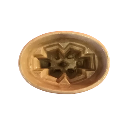Antique Ceramic Pudding or Jelly Mould Featuring a Geometric Pattern 