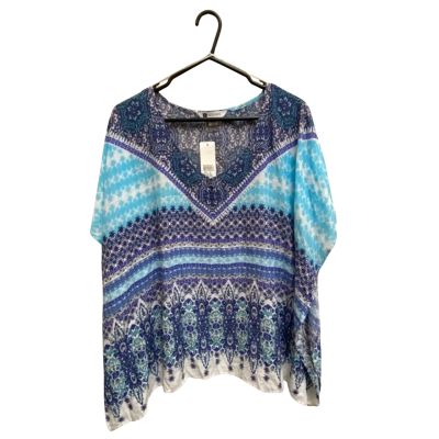 Rockmans Womens  Size M / S Blouse Blue / White 