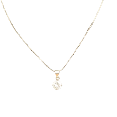  Womens Stirling silver chain  & cubic zirconia 22cm drop Necklace 