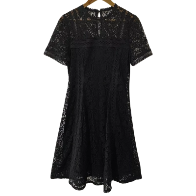 Review Size 12 Floral Black Lace Dress 