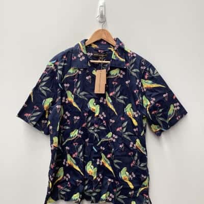 NEW - Princess Highway Short Sleeve Parrot Shirt Navy Size XL