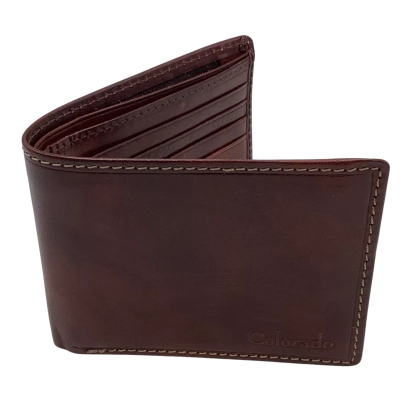 Colorado Mens  Brown Leather Wallet   NWOT          (SWHP)