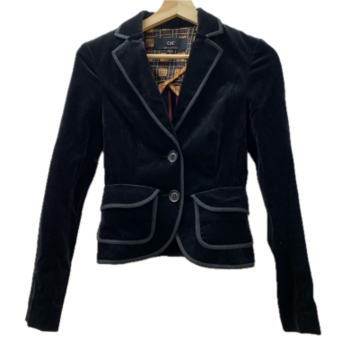 Cue Womens Blazer Size 6 Black  / Red / Yellow 