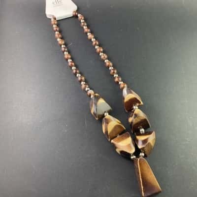 Elle Womens Necklace Brown 