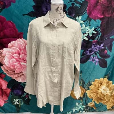 Country Road Womens  Size 14 Long Sleeve Shirt Green 