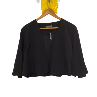 BNWT Jacqui-E Womens Size 18 Black Short Sleeve Cardigan   