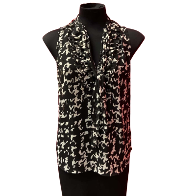 Guess Womens  Size S Black  Sleeveless Top with Tie Neck