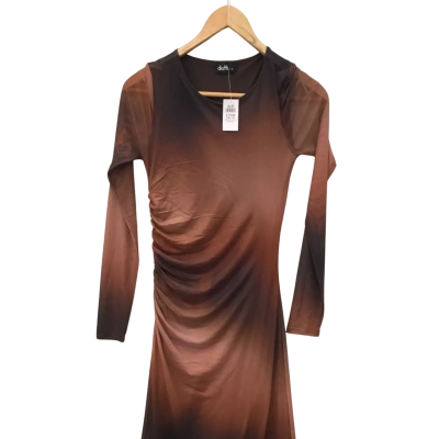 Dotti Womens  Size XS Long Sleeve Dress Black  / Brown 