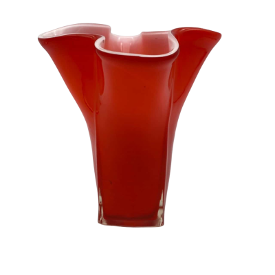 Murano Style Glass 20cm Handkerchief Vase