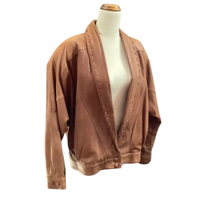 H & D Australia -  Size M - Leather Jacket - Brown 