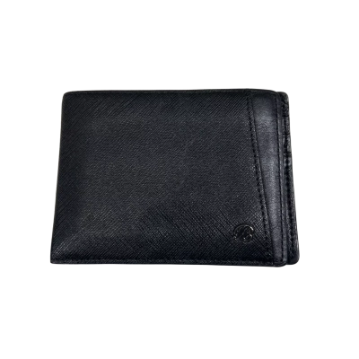 Blanc Fleur Mens black leather wallet with 7 cards holders 