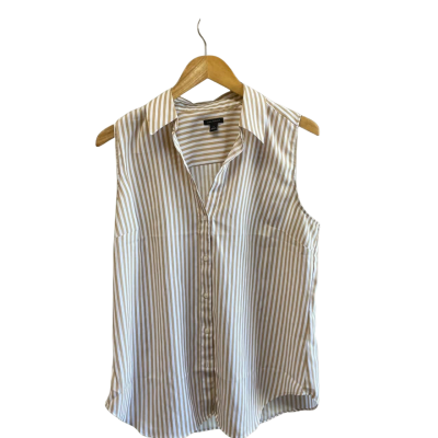Ann Taylor - Womens - Sleeveless Top - Size L Beige / White 