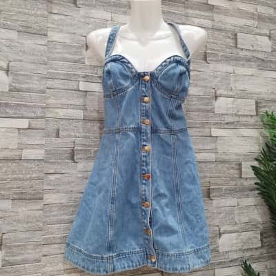 Showpo Womens  Size 12 Denim Dress Blue 