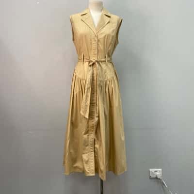  YH & CO Womens  Size 10 / M Maxi Dress Natural 