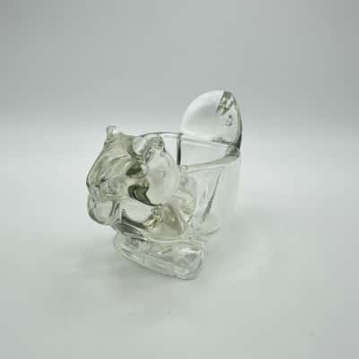 Vintage Avon Clear Glass Squirrel Votive Candle Holder