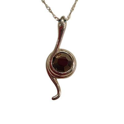  Womens Necklace Garnet Gold Plated Chain