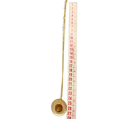 Womens Alexis Bittar Gold tone necklace with Lucite Pendant Gold / Pearl 