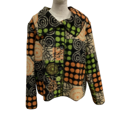  Gitane Wool Blend   Size 16 Short Winter Coat Multicoloured 