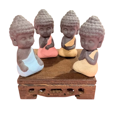 Small Budda Monk Fiqurines SET of 4 