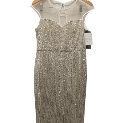 Honey and Beau Midi Dress Off White / Silver size 12