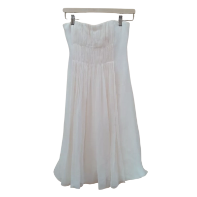 Size 6 Lisa Ho White Silk Dress