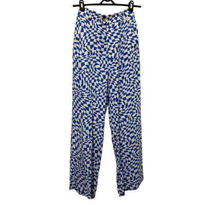 Ghanda Womens  Size 8 Casual Pants Blue / Checked / White 