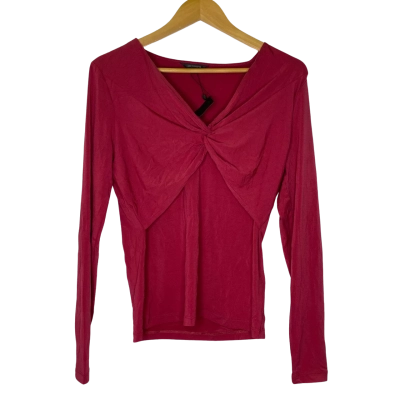 Portmans Womens  Size M Long Sleeve Top Hot Pink  