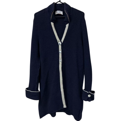 Elisa Cavaletti  Womens  Size S Longline Cardigan Blue / Gold 