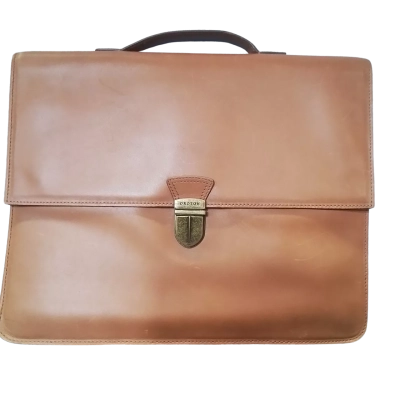 Oroton Leather Document Clutch Brown