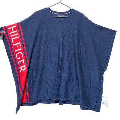 Tommy Hilfiger Womens  Size L / M Poncho Navy Blue / Red 