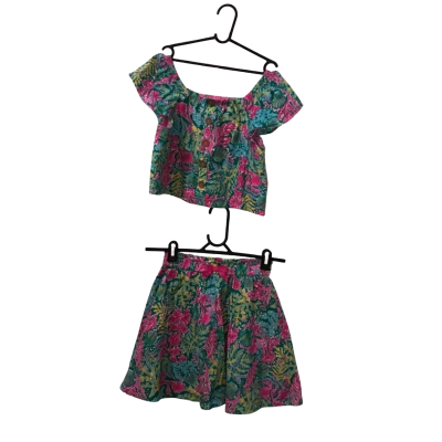 Kids Tommy Bahama Green Floral 2 Piece (Top & Skirt) Size 8