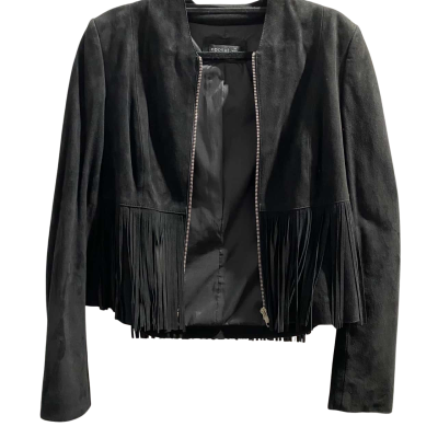 Kookai Womens  Size 38 Leather/suede Jacket Black  