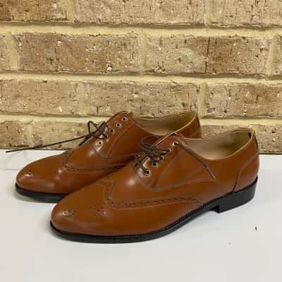 Hockerty Mens brown leather shoes  Size 45 