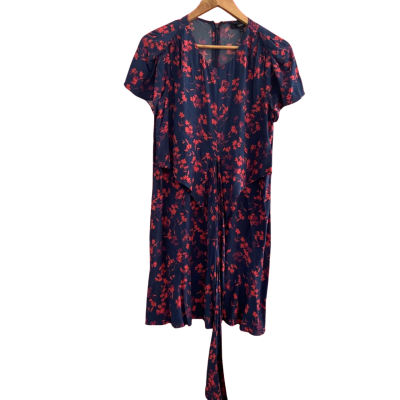 Saba O'Keeffe Wrap Mini Dress Navy/Red Size 12 