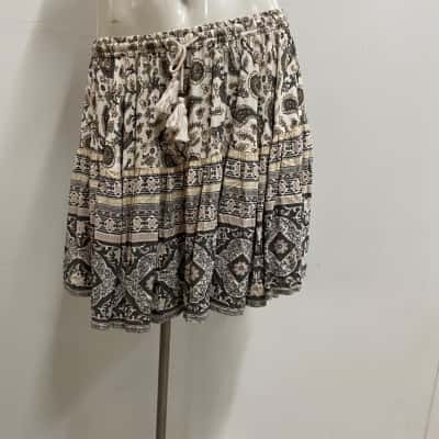Spell & The Gypsy Collective Mini Skirt  Size XS Brown / Cream 