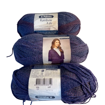 Patons Rainbow 8 ply Yarn x 3 balls